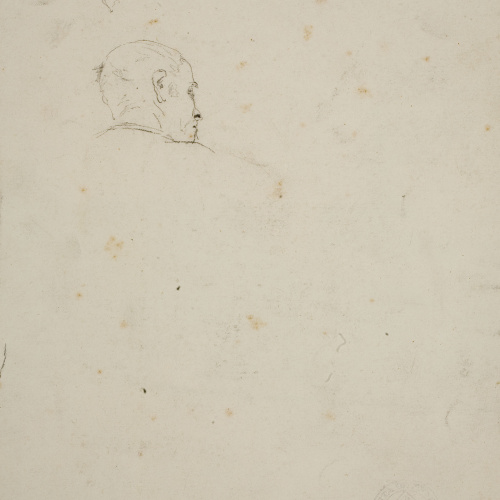 image for: Santiago Rusiñol - Estudi de jardí (anvers) / Estudi de cap masculí (revers) - Cap a 1891 [1]