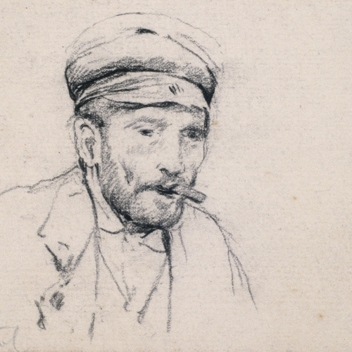 image for: Santiago Rusiñol - Estudi de cap masculí - Cap a 1880-1885