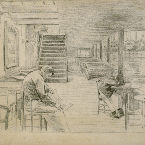 image for: Santiago Rusiñol - Esperant la clientela - 1891