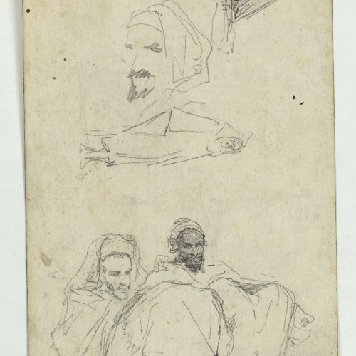 image for: Marià Fortuny - Marroquins (anvers) / Esbós de marroquins i ruc (revers) - Cap a 1860-1862