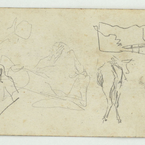 image for: Marià Fortuny - Marroquins (anvers) / Esbós de marroquins i ruc (revers) - Cap a 1860-1862 [1]