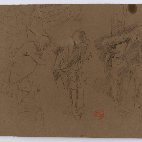 image for: Marià Fortuny - Estudi per al quadre «El col·leccionista d&#039;estampes» (anvers) / Músic (revers) - Cap a 1863-1867