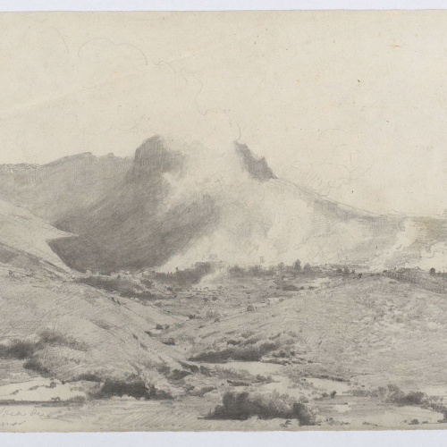 image for: Marià Fortuny - Incendio de la aldea de Benigomar - Cap a 1860