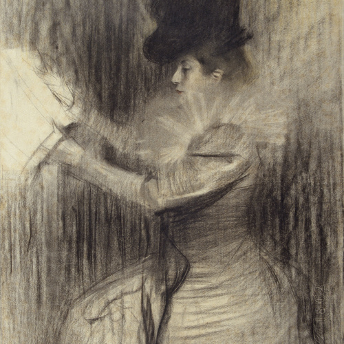 image for: Ramon Casas - Figura femenina - Cap a 1900
