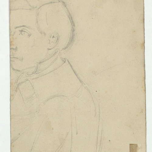 image for: Marià Fortuny - Paisatge (anvers) / Retrat masculí (revers) - Cap a 1856-1858 [1]