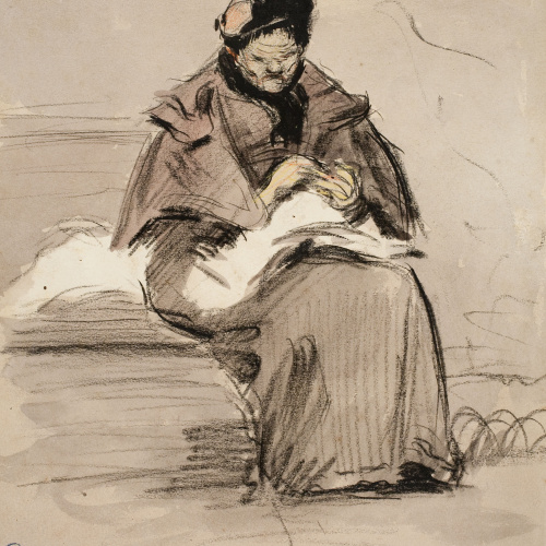 image for: Ricard Canals - Dona asseguda en un banc - Cap a 1896-1900
