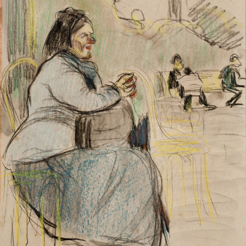 image for: Ricard Canals - Dona asseguda en un banc - Cap a 1896-1900