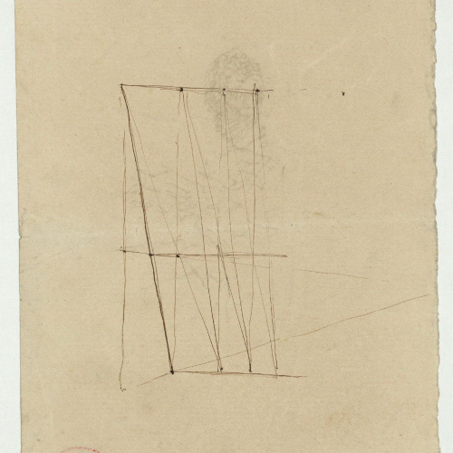 image for: Marià Fortuny - Esbós per a un retrat de Cecilia de Madrazo (anvers) / Motiu geomètric (revers) - Cap a 1874 [1]