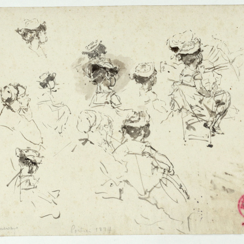 image for: Marià Fortuny - Estudi per al quadre «Platja de Portici» (anvers) / Estudi per al quadre «Platja de Portici» (revers) - Cap a 1874