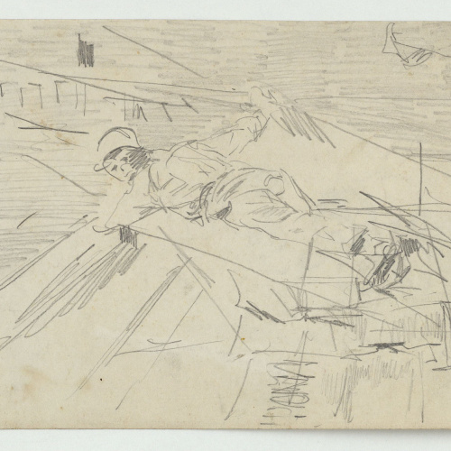 image for: Marià Fortuny - Esbós d&#039;home ajagut (anvers) / Martín Rico y yo (revers) - Cap a 1872-1874
