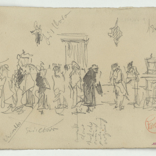 image for: Marià Fortuny - Esbós de figures en un interior - Cap a 1868-1870