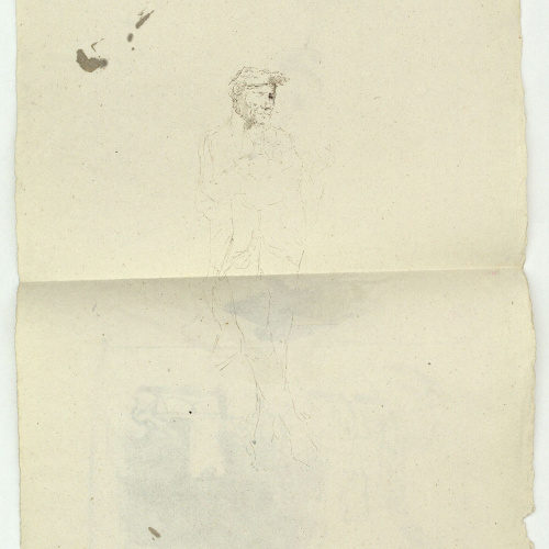 image for: Marià Fortuny - Estudi per al quadre «La vicaria» (anvers) / Esbós de figura masculina (revers) - Cap a 1868-1870 [1]