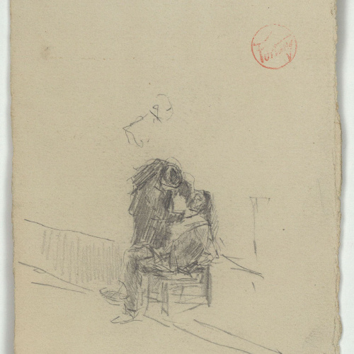 image for: Marià Fortuny - Esbós de dues figures - Cap a 1863-1866