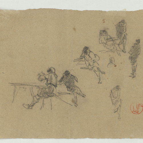image for: Marià Fortuny - Estudi per al quadre «Dinar en un vell convent a l&#039;Alhambra» - Cap a 1871