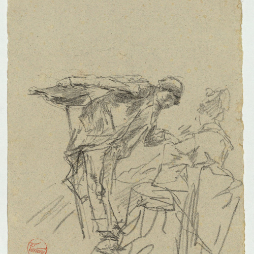 image for: Marià Fortuny - Estudi per al quadre «El jardí dels poetes» - Cap a 1871