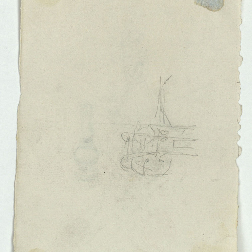 image for: Marià Fortuny - Peça d&#039;escacs i croquis inconcret (anvers) / Croquis inconcret (revers) - Cap a 1863-1872 [1]