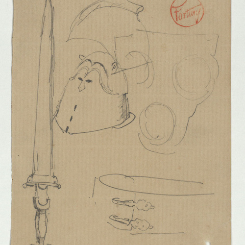 image for: Marià Fortuny - Espasa, cascs i altres objectes - Cap a 1867-1872