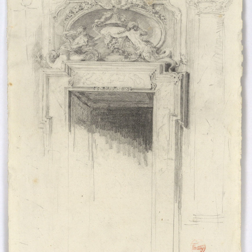 image for: Marià Fortuny - Llinda d&#039;una porta amb ornamentació clàssica - Cap a 1863-1866