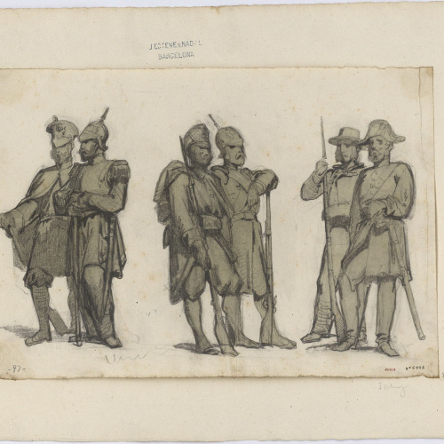 image for: Marià Fortuny - Soldats amb uniformes de diferents països - Cap a 1856-1858