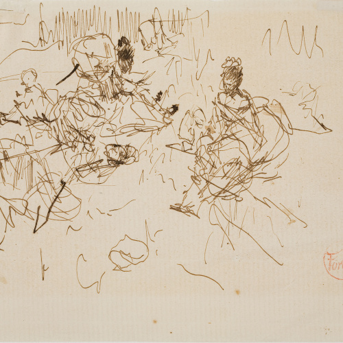 image for: Marià Fortuny - Estudi per al quadre «Platja de Portici» - Cap a 1874