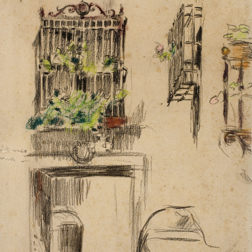 image for: Ricard Canals - Apunt de reixes i fragment de cavall - Cap a 1900-1905