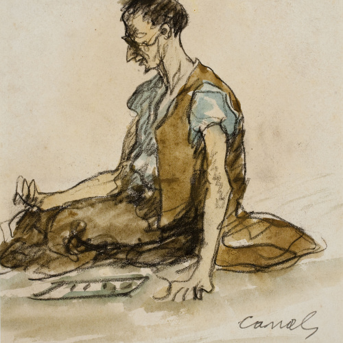 image for: Ricard Canals - Captaire assegut a terra - Cap a 1907-1910