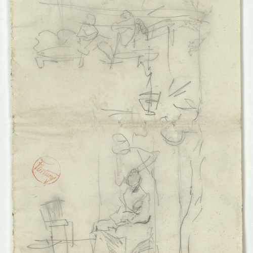 image for: Marià Fortuny - Esbós de figures assegudes i altres croquis - Cap a 1870-1872