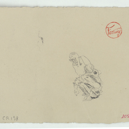 image for: Marià Fortuny - Esbós de marroquins asseguts (anvers) / Marroquí assegut (revers) - Cap a 1860-1862