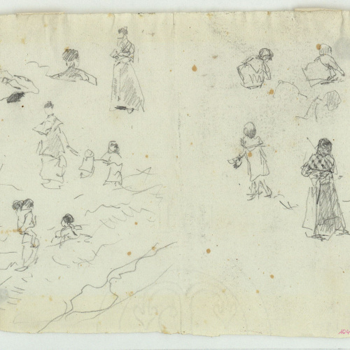 image for: Marià Fortuny - Dones i nens a la platja - Cap a 1874