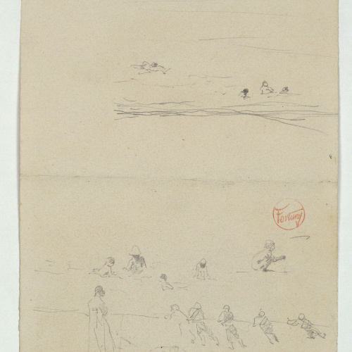 image for: Marià Fortuny - Figures a la platja - Cap a 1874