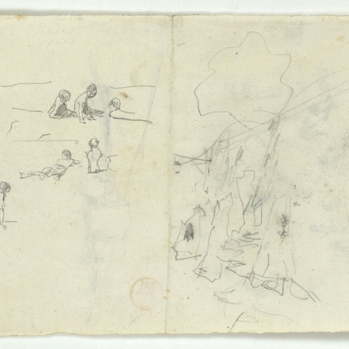image for: Marià Fortuny - Estudi per al quadre «Platja de Portici» (anvers) / Estudi per al quadre «Platja de Portici» (revers) - Cap a 1874 [1]