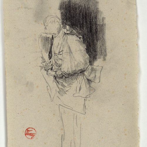 image for: Marià Fortuny - Estudi per al quadre «El jardí dels poetes» - Cap a 1871