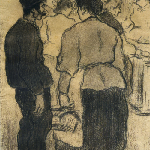 image for: Isidre Nonell - A les taules de carn de la Boqueria - 1894