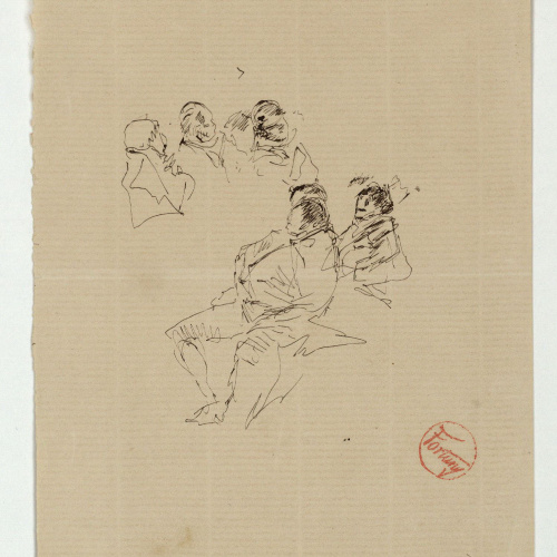 image for: Marià Fortuny - Estudi per al quadre «El jardí dels poetes» - Cap a 1871