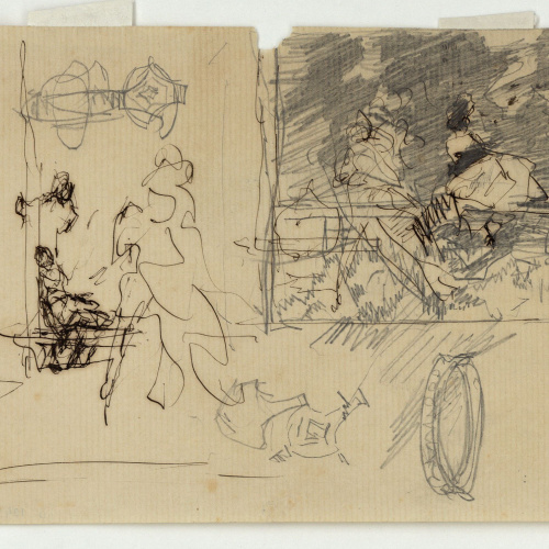 image for: Marià Fortuny - Estudi per al quadre «El jardí dels poetes» - Cap a 1871