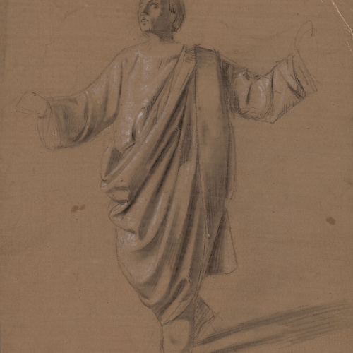 image for: Marià Fortuny - Estudi acadèmic de figura masculina - Cap a 1856-1858
