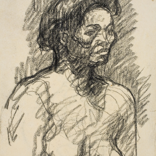 image for: Isidre Nonell - Bust femení nu (anvers) / Estudi de cap (revers) - Cap a 1908