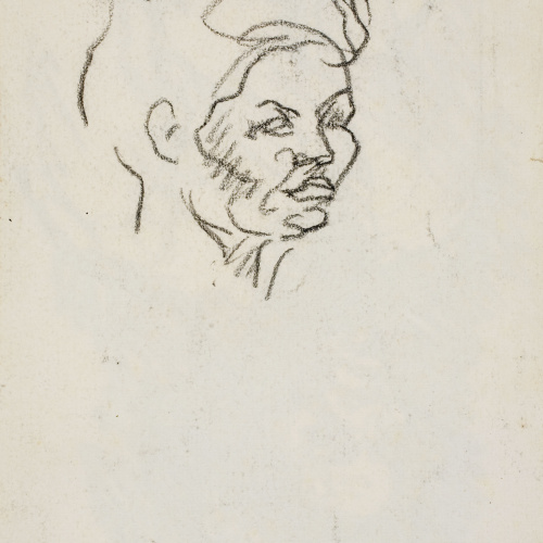 image for: Isidre Nonell - Bust femení nu (anvers) / Estudi de cap (revers) - Cap a 1908 [1]