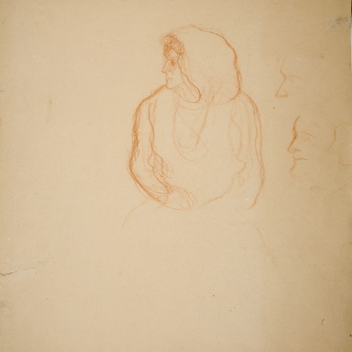 image for: Isidre Nonell - Bust de dona (anvers) / Nu femení (revers) - Cap a 1906-1911
