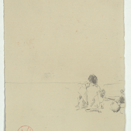 image for: Marià Fortuny - Croquis de figura asseguda - Cap a 1866-1872