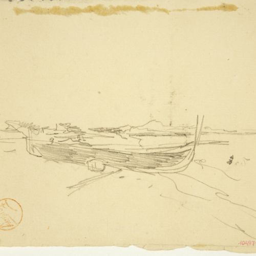 image for: Marià Fortuny - Estudi per al quadre «Platja de Portici» (anvers) / Home amb cavall (revers) - Cap a 1874