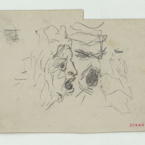 image for: Marià Fortuny - Esbossos de màscares - Cap a 1863-1866