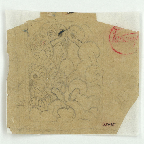 image for: Marià Fortuny - Calc d'un motiu ornamental - Cap a 1870-1872