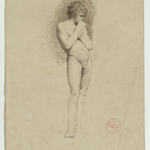 image for: Marià Fortuny - Estudi acadèmic de nu per a una crucifixió - Cap a 1860