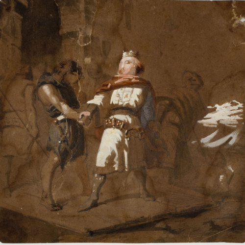 image for: Marià Fortuny - Pere I de Castella s&#039;acomiada dels seus servidors al sortir de Montiel - Cap a 1856-1858