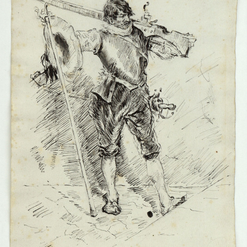 image for: Marià Fortuny - Estudi per al quadre «Arcabusser» - Cap a 1871