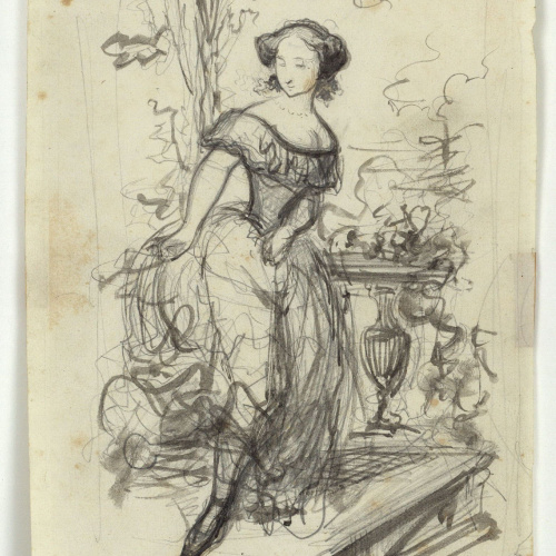 image for: Marià Fortuny - Blanca. Il·lustració per a la novel·la «El mendigo hipócrita» d&#039;Alexandre Dumas (fill) - Cap a 1856-1857