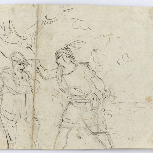 image for: Marià Fortuny - Escena històrica (anvers) / Estudi de composició (revers) - Cap a 1856-1858 [1]
