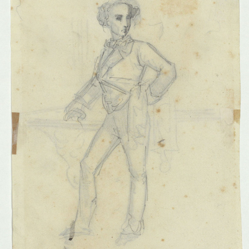 image for: Marià Fortuny - El comte Federico. Il·lustració per a la novel·la «El mendigo hipócrita» d&#039;Alexandre Dumas (fill) (anvers) / El comte Federico. Il·lustració per a la novel·la «El mendigo... - Cap a 1856-1857 [1]
