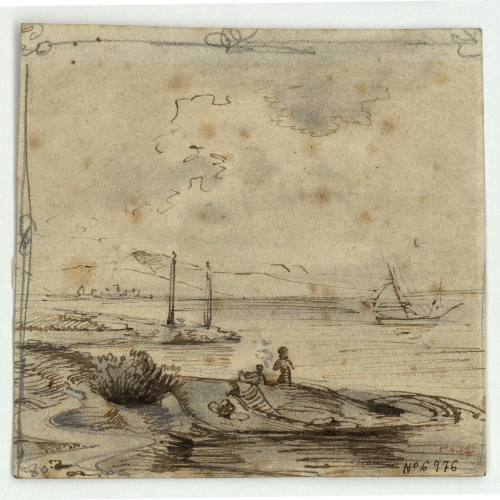 image for: Marià Fortuny - Vista d&#039;una platja - Cap a 1855-1856